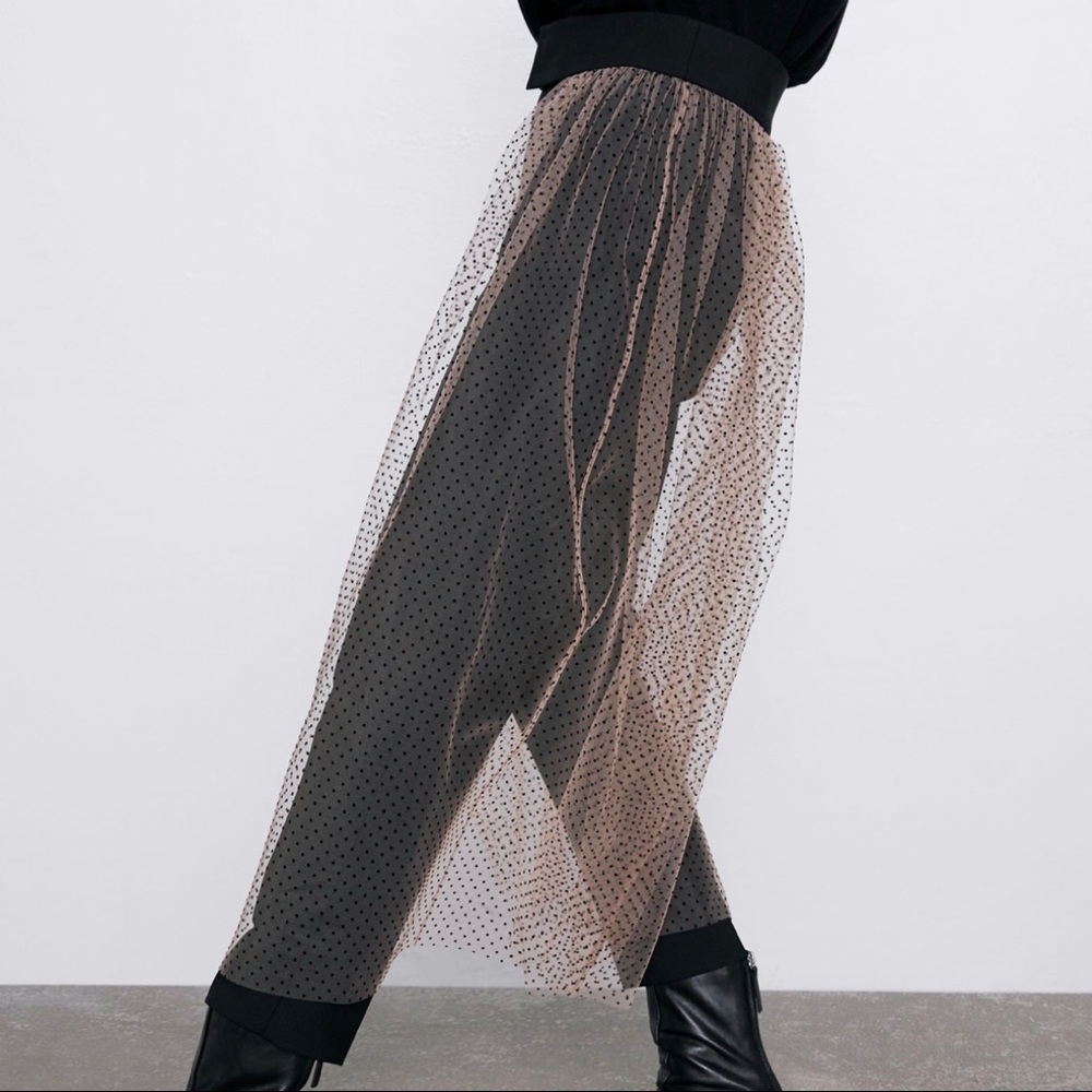 ZARA Pants with Contrasting Tulle Skirt - Picture 3 of 7